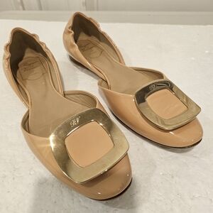 Roger Vivier 🔥🔥HOST PICK🔥🔥Patent Leather Women's Flats with Gold Accents